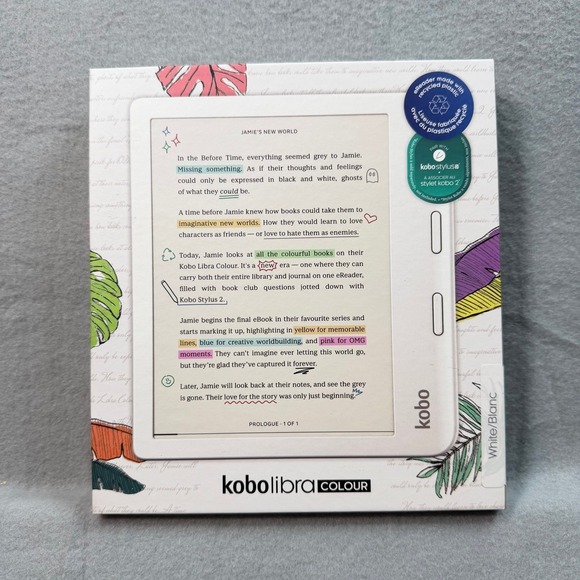 Kobo Other - Kobo Libra Colour E-reader White 32 GB Bundle Case Screen Protector